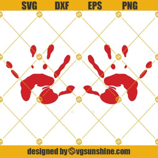 Blood Hand Prints Handprint SVG Cut File For Silhouette