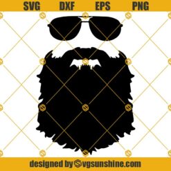 Hipster Beard Sunglasses Funny SVG Cut File For Silhouette Cricut Cameo