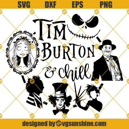 Tim Burton SVG, Tim Burton Characters PNG PNG DXF EPS