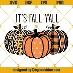 Plaid and Leopard Pumpkin SVG, It's Fall Y'all SVG, Autumn SVG