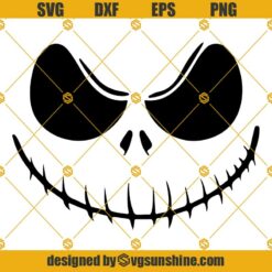 Jack Skellington Face SVG PNG DXF EPS, Nightmare Before Christmas SVG