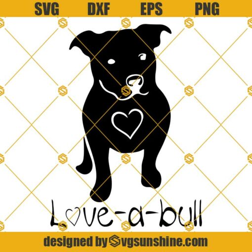 Love a Bull Bulldog Dog SVG Cut File For Silhouette Cricut