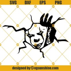 Pennywise SVG, It Peeking Clown SVG Cut File For Silhouette, Cricut, Cameo