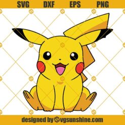 Pikachu Pokemon SVG, Pikachu SVG PNG DXF EPS Cut files Layered Cricut Silhouette