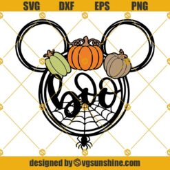 Mickey Pumpkin Svg, Halloween Disney Svg, Boo Svg, Mickey Head Svg