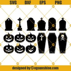 Halloween Bundle SVG, Skull Coffin SVG, Pumpkin Halloween SVG Vector