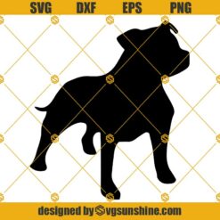 Staffy Staffordshire Bull Terrier Dog SVG PNG DXF EPS Cut Files Vector Clipart Cricut Silhouette