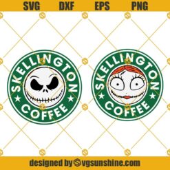 Starbucks Jack and Sally SVG, Jack Skellington Starbucks SVG, Sally Starbucks SVG