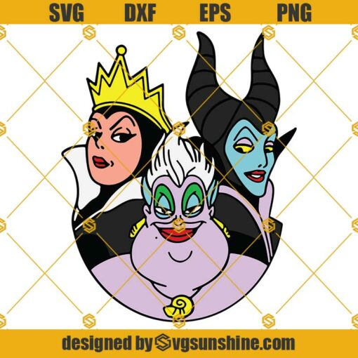 Disney Villains Layered SVG, Ursula SVG, Maleficent SVG, Evil Queen SVG