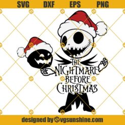 Jack Skellington Santa Claus SVG, The Nightmare Before Christmas SVG, Jack Skellington Silhouette Cameo