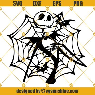 Jack Skellington SVG, Jack Skellington PNG DXF EPS Cricut Silhouette Cameo