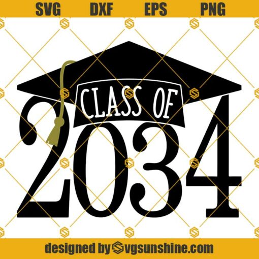 Class Of 2034 SVG, Senior Class Of 2034 SVG, Back To School SVG, Graduation SVG