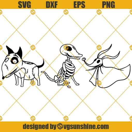 Frankenweenie Corpse Bride Scraps Dog SVG, Halloween Dog Lover Movie SVG