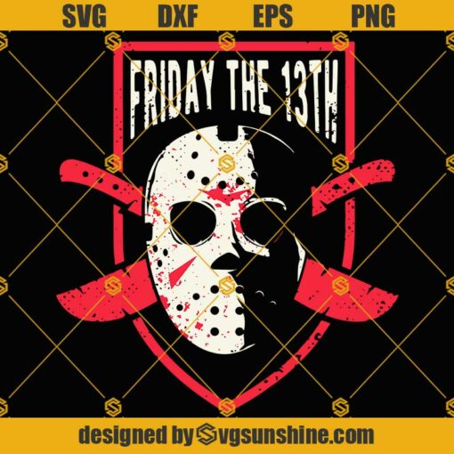 Friday the 13th Jason Voorhees Mask SVG PNG DXF EPS Cut Files Vector Clipart Cricut Silhouette