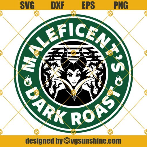 Maleficent Starbucks Svg, Maleficent’s Dark Roast Starbucks Logo Svg, Disney Starbucks Svg files for Cricut and Silhouette