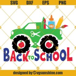 Monster Truck Back To School SVG, Kids Truck SVG