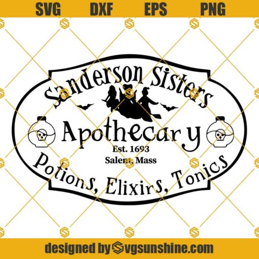 Sanderson Sister Apothecary SVG, Sanderson Sister SVG, Sanderson SVG, Apothecary SVG, Halloween SVG
