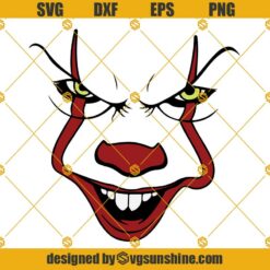 Pennywise Face SVG IT SVG Clown SVG, Halloween SVG, Horror SVG, Horror Movie SVG