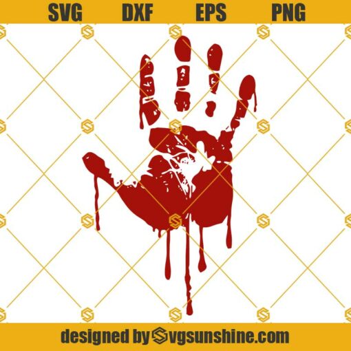 Bloody Hand Print SVG, Bloody Handprint SVG, Dripping Blood Handprint SVG, Handprint Silhouette