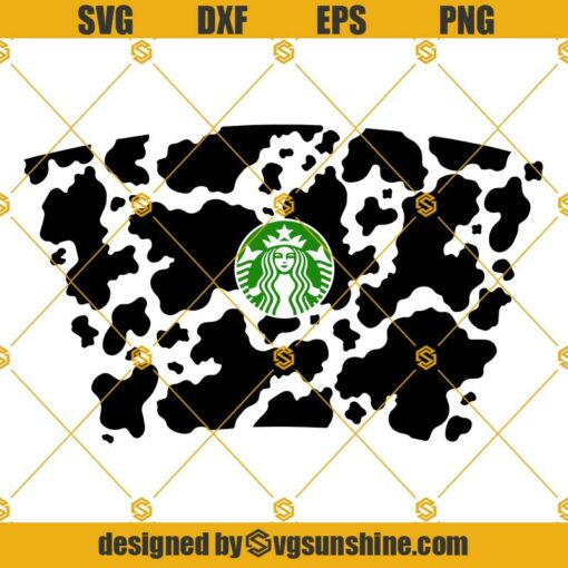 Cow Print SVG, For Starbucks Cup SVG, Cow Print SVG, Full Wrap For Starbucks Cups SVG