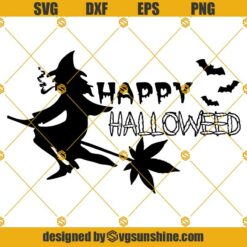 Happy Halloweed SVG, Weed Halloween SVG Files For Cricut Silhouette