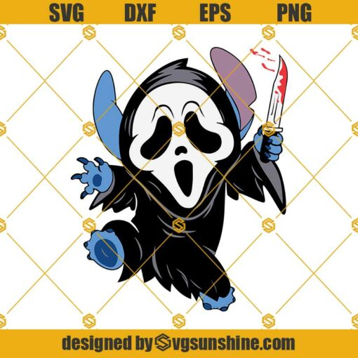Halloween Stitch SVG Ghost Face SVG, Scream Horror Movie SVG