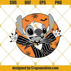 Stitch Jack Skellington SVG, Halloween SVG DXF EPS PNG, Nightmare Before Christmas Cricut , silhouette