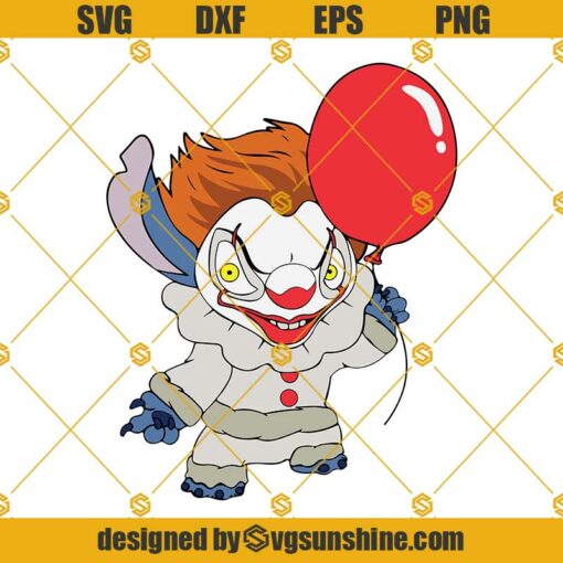 Stitch Pennywise SVG Stitch Halloween SVG, Pennywise SVG PNG DXF EPS