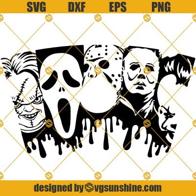 Horror Movie Killers Full Wrap Starbucks Cold Cup Svg, Halloween 