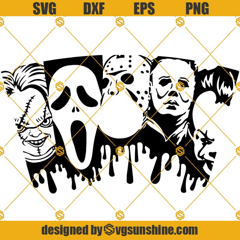 Horror Movie Killers Full Wrap Starbucks Cold Cup SVG, Halloween