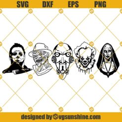 Horror SVG Bundle, Freddy SVG, The Saw SVG, Michael SVG, Clown SVG, The Nun SVG