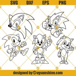 Sonic SVG, Sonic The Hedgehog SVG, Black And White SVG
