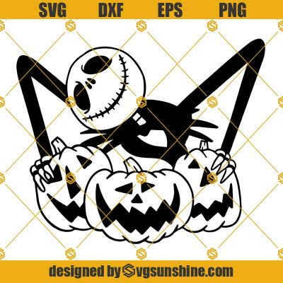 Jack Skellington Pumpkin King SVG, Jack Skellington Black And White SVG