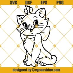 Marie Aristocats SVG PNG DXF EPS Cut Files Vector Clipart Cricut Silhouette