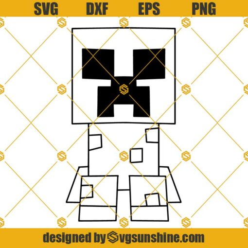 Minecraft Creeper SVG PNG DXF EPS Cut Files Vector Clipart Cricut Silhouette