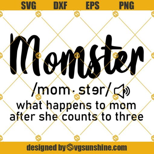 Momster SVG PNG DXF EPS Cut Files Vector Clipart Cricut Silhouette