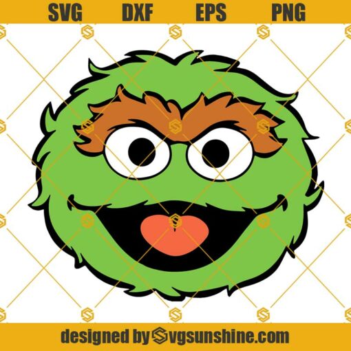 Oscar The Grouch Sesame Street SVG, Grouch SVG PNG DXF EPS Cut Files Vector Clipart Cricut Silhouette
