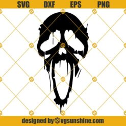 Scream Ghost Face SVG PNG DXF EPS Cut Files Vector Clipart Cricut Silhouette