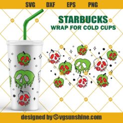 Poison Apple Starbucks Cup SVG, Full Wrap Witch Poison SVG, For Halloween Starbucks Cold Cup SVG