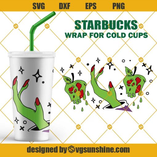 Poison Apple Starbucks Cup SVG, Witch Hand SVG, Basic Witch Starbucks Cup SVG