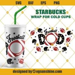 Football Dad Starbucks Cup SVG, Full Wrap Starbucks Dad SVG, Starbucks Football Dad Life SVG