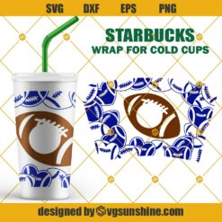 Football Full Wrap For Starbucks Cold Cup SVG, Football Starbucks SVG, Coffee Football SVG