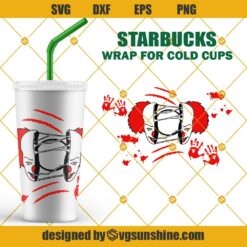 Pennywise Starbucks Cup SVG, Halloween Clown Starbucks Cold Cup SVG, Pennywise SVG