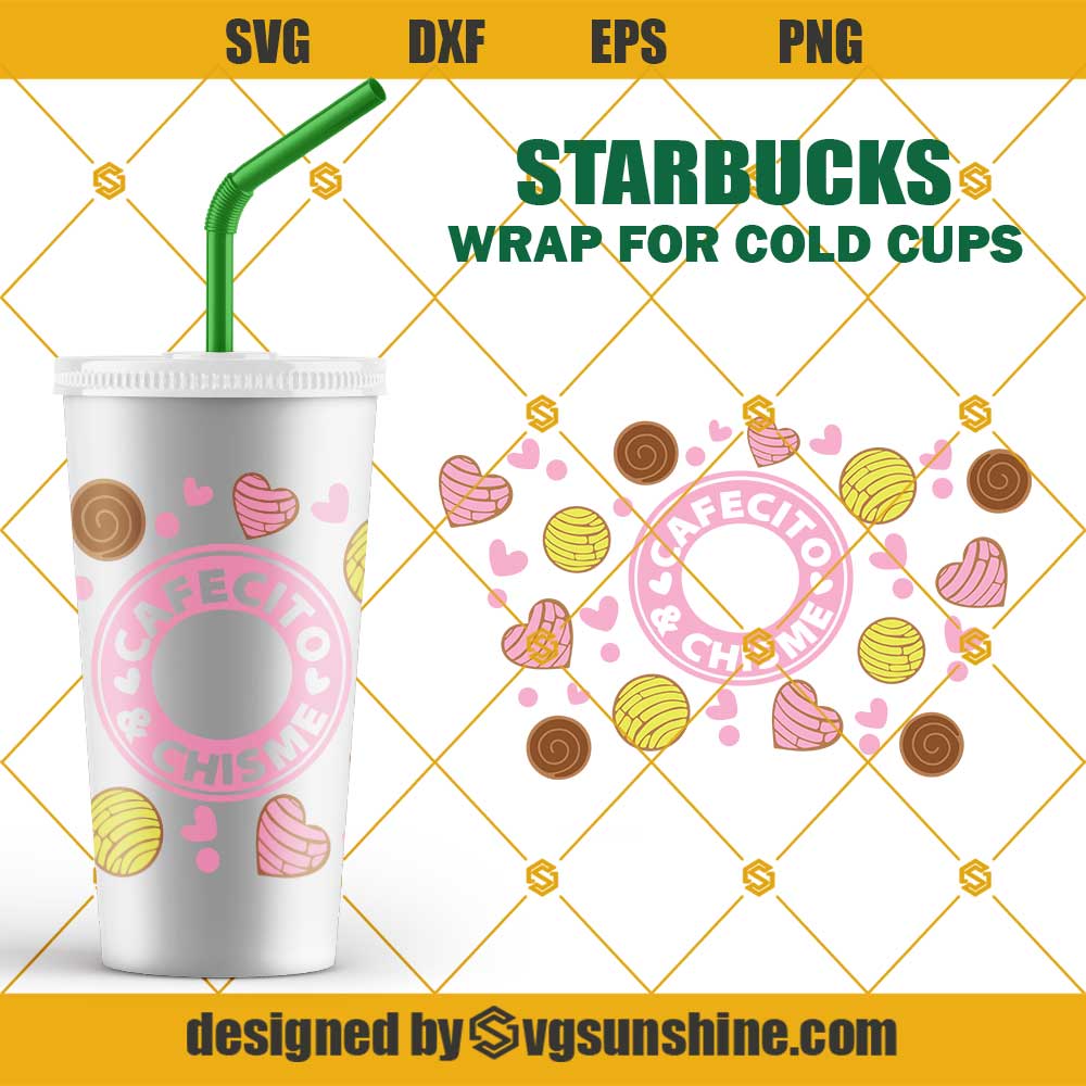 Concha Cold cup svg, cup wrap, Pan Dulce, Cafecito Y Chisme, full wrap for  Venti cold Cup 24 oz DFX, PNG, SVG file for Circut, digital file