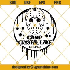 Camp Crystal Lake SVG, Jason Mask SVG, Hockey Mask SVG Jason Voorhees SVG Friday The 13th SVG Halloween SVG