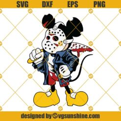 Mickey Mouse Jason Voorhees SVG, Mickey Mouse Halloween SVG, Jason Mask SVG Layered SVG Horror Movie Characters SVG
