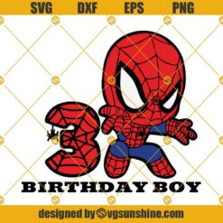 2nd Birthday SVG Birthday Boy SVG, Spiderman Birthday SVG, Happy Birthday Spiderman SVG