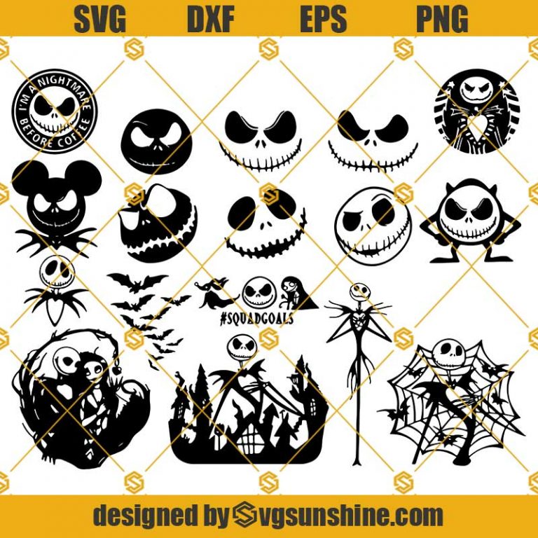 Jack Skellington Svg Bundle, Jack Skellington Face Svg, Jack 