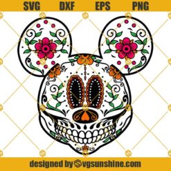 Day of the Dead SVG, Mickey Mouse SVG Coco SVG, Dia De Los Muertos Skull SVG, Coco Mickey Ears SVG