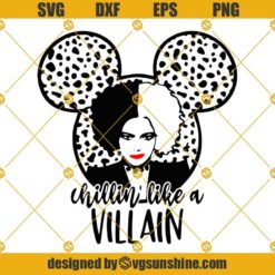 Mouse Head Cruella De Vil SVG PNG DXF EPS Cut Files For Cricut Silhouette